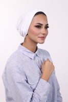 توربان قطعتين دبل سترتش ابيض - طقطق