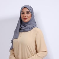 طرحة ميني شيفون ربع مبطن من الأمام - رمادي