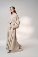 عباية بيج فاتح بدون طرحة