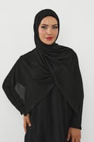 حجاب شيفون بمغناطيس وقبعة وسط