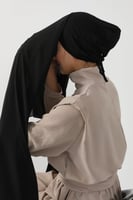 حجاب شيفون بمغناطيس وقبعة وسط