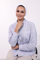 توربان قطعتين دبل سترتش ابيض - طقطق