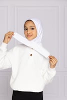 طرحة بناتي طقطق- أبيض