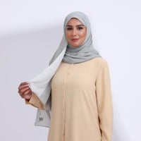 طرحة شيفون ربع مبطن من الأمام - اخضر فاتح