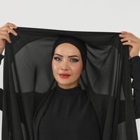 حجاب شيفون بمغناطيس وقبعة وسط