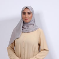 طرحة ميني شيفون ربع مبطن من الامام ميني