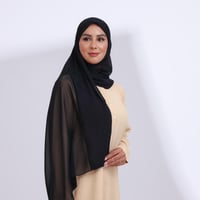 طرحة ميني شيفون ربع مبطن من الامام ميني