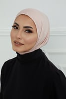 قبعة حجاب دبل سترتش ربط - لحمي