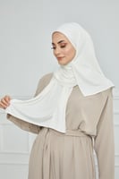 حجاب الشاطئ مع قبعة - أوف وايت