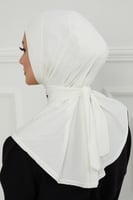 قبعة حجاب دبل سترتش ربط - أوف وايت