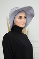 حجاب الشاطئ مع توربان - رمادي