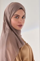 طرحة شيفون مبطن - بيج غامق