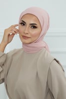 طرحة شيفون مع قبعة - وردي