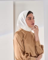 طرحة ثابتة ربط غير سترتش - اوف وايت