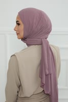 طرحه شيفون مع قبعة - ليلك