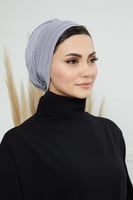 حجاب الشاطئ مع توربان - رمادي