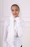 طرحة بناتي شيفون مشبوكة مع قبعة - اوف وايت