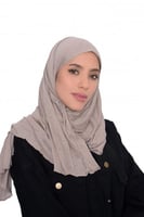 طرحة قطن خفيف ريشه - بني