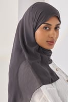 طرحة شيفون مبطنه للعباية-رمادي