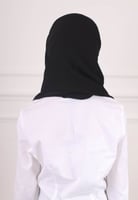 طرحة بناتي شيفون مشبوكة مع قبعة - اسود