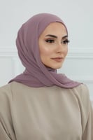 طرحه شيفون مع قبعة - ليلك