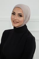 قبعة حجاب دبل سترتش ربط - بيج