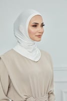 حجاب مع نصف قبعة مفصولة - أوف وايت