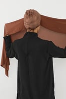 حجاب شيفون بمغناطيس وقبعة بالوسط