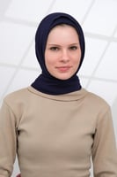 حجاب قطن ايطالي مع طقطق من الخلف كحلي