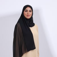 طرحة ميني شيفون ربع مبطن من الامام ميني