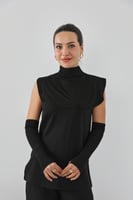 طقم تغطية رقبة وأكمام - اسود