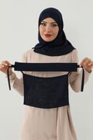 طقم طرحة ونقاب كحلي