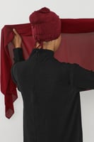 حجاب شيفون بمغناطيس وقبعة بالوسط