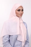 طرحة شيفون مع قبعة منفصلة- وردي