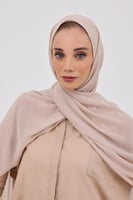 طرحة شيفون مع قبعة منفصلة- بيج