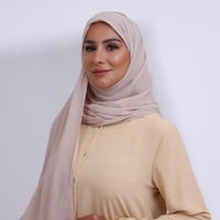 طرحة شيفون ربع مبطن من الأمام