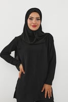 حجاب شيفون بمغناطيس وقبعة جانبية على الجهة اليمنى