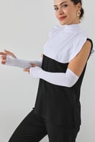 طقم تغطية رقبة وأكمام - ابيض