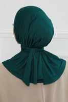 قبعة حجاب دبل سترتش ربط - أخضر