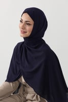 حجاب شيفون بمغناطيس وقبعة بالوسط كحلي