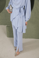 طقم بدلة حجاب - سماوي