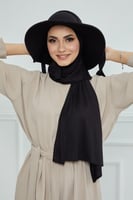 حجاب الشاطئ مع قبعة -أسود