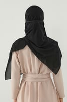 طقم طرحة ولثام مطاط - اسود