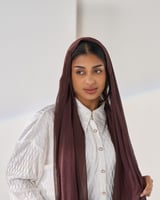 طرحة شيفون مبطن - بني