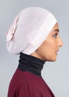 طرحة شيفون مع قبعة منفصلة- وردي