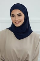 طرحه شيفون مع قبعة - كحلي