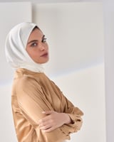 طرحة ثابتة ربط غير سترتش - اوف وايت