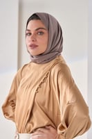 طرحة ثابتة ربط غير سترتش- بيج غامق