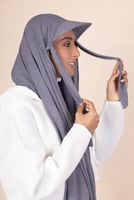 طرحة قطنية مع كاب - رمادي