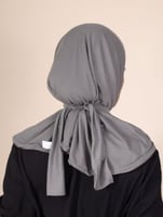 حجاب شاش تركي ربط من الخلف | رمادي غامق